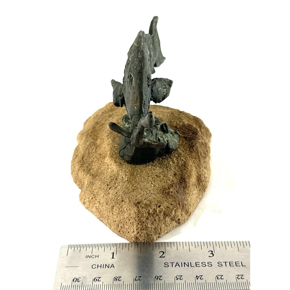 Vintage Bronze Fish Sculpture On Stone Base Attributed To Primo Conti Brutalist - Picture 5 of 9